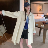 卡其色中长款风衣外套女2024年春秋新款今年流行小个子英伦风大衣，女装风衣，2C299