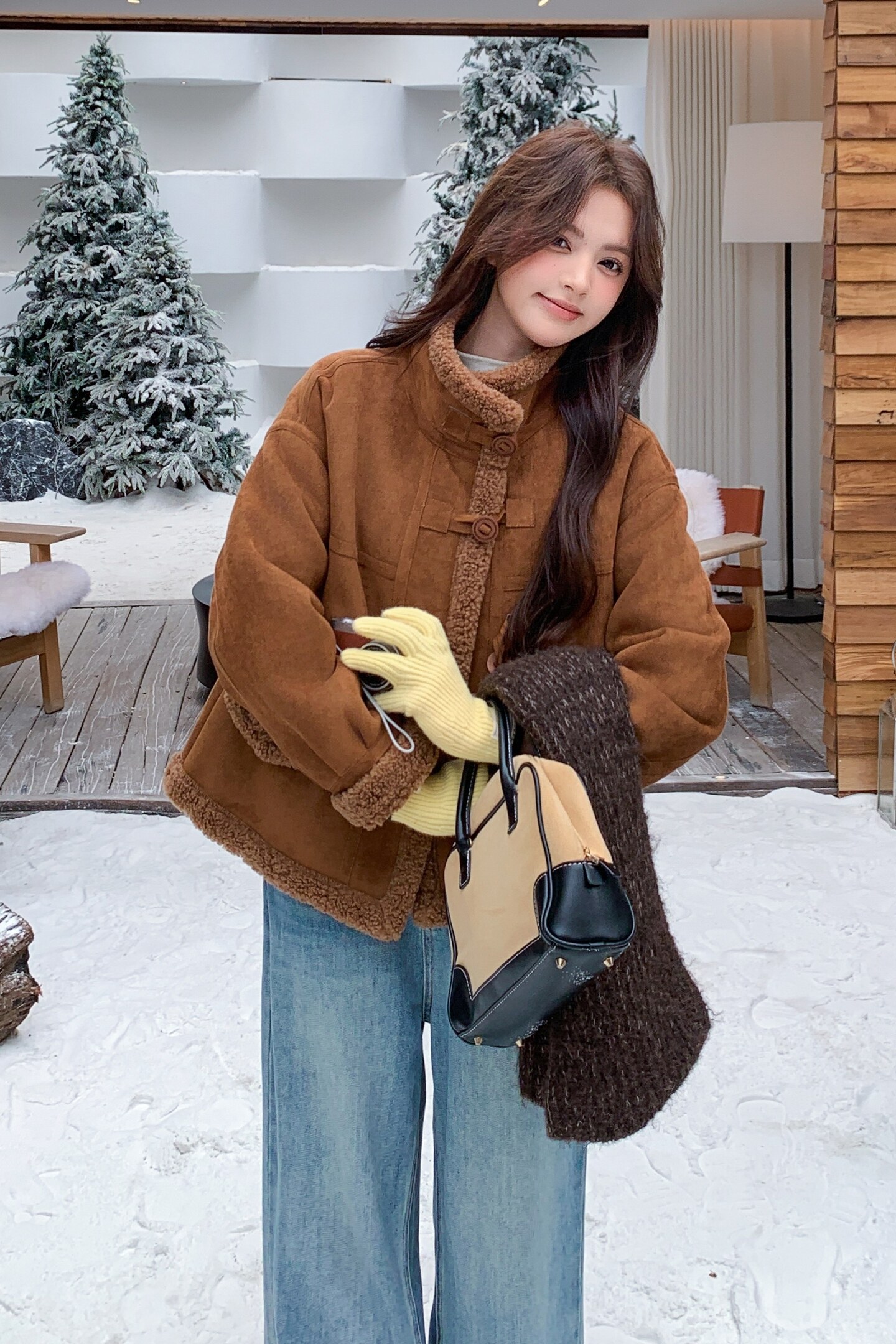 宽松款皮毛一体外套--2B115--8868--P185--K268,女装皮草,2B115