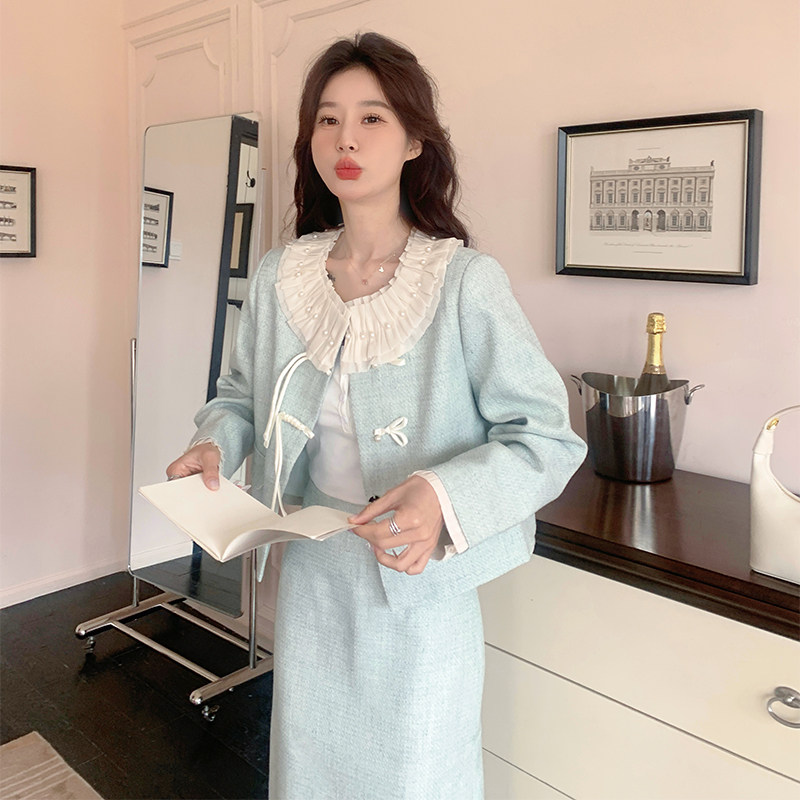 超火盐系轻熟穿搭小香风套装裙女春2025新款独特漂亮半身裙两件套,女装套装/套裙,2C203
