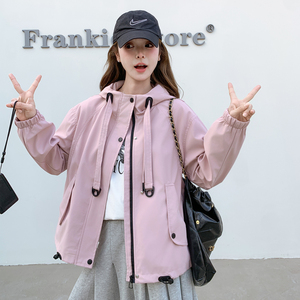 档口现货2025新款女装春秋学生休闲风衣外套女369-p135-k198图片
