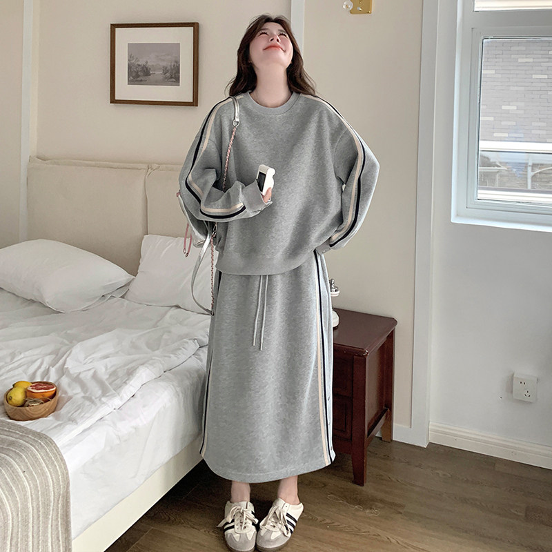 【新款现货】针织卫衣+半身裙套装两件套8081款P150控228,女装套装/套裙,2C139