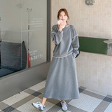 现货灰色慵懒风卫衣套装2B233-9735-P165228，女装套装/套裙，2B233