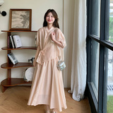 新中式国风粉色套装裙女夏2024新款流行盐系轻熟慵懒风穿搭一整套，女装套装/套裙，2C339