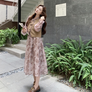 法式高级感气质西装马甲套装裙女2025春秋季新款显瘦连衣裙两件套图片