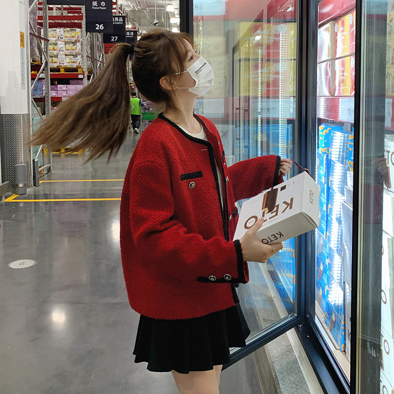 【24新春款现货】新年红喜气洋洋小香外套088-8823p145控198,女装短外套,2C088