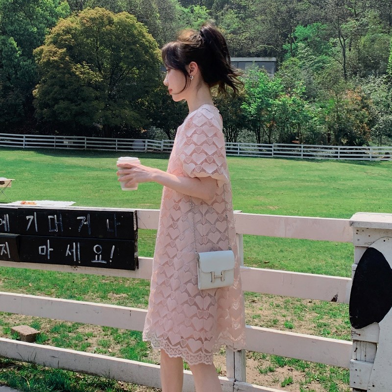 现货主推款气质镂空刺绣蕾丝连衣裙C029,女装连衣裙,2C029