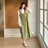 现货蕾丝打底衫＋绣花背心裙套装2C117-1750P165K228，女装套装/套裙，2C117