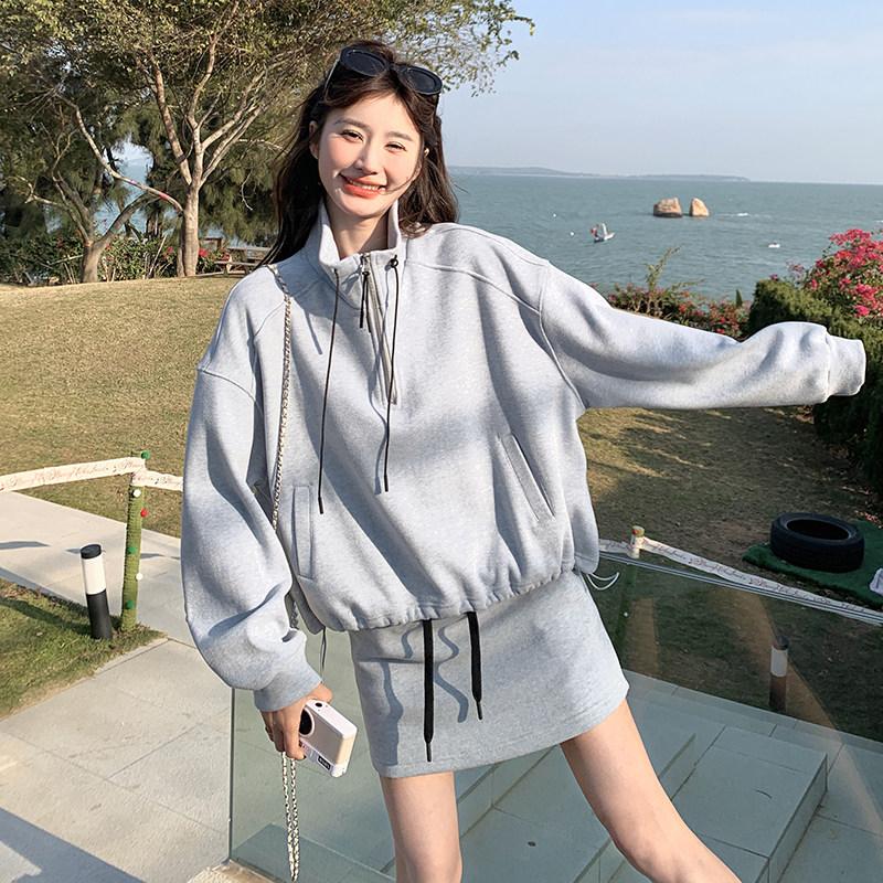新品盐系轻熟风休闲小个子运动卫衣套裙5851-P145-K208,女装套装/套裙,2C159
