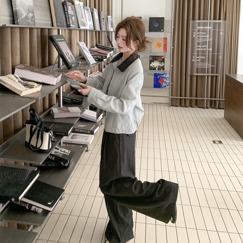 【新款。现货】26新款春拼接短款长袖皮衣外套2C215-P135-K218,女装皮衣,2C215