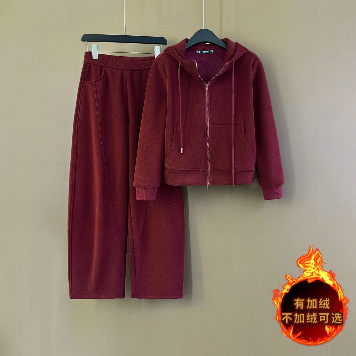 网红炸街运动套装女秋冬新款显高显瘦韩系连帽卫衣直筒裤两件套潮图片