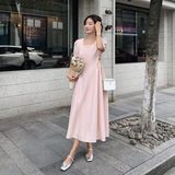 【现货】方领高腰A字长裙连衣裙2C238-20249-P125-K169，女装连衣裙，2C238
