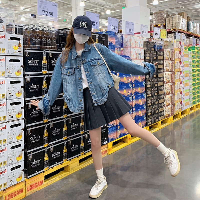 独特超好看又酷又飒短款牛仔外套女春秋2025新款韩系慵懒chic夹克,女装短外套,2C053