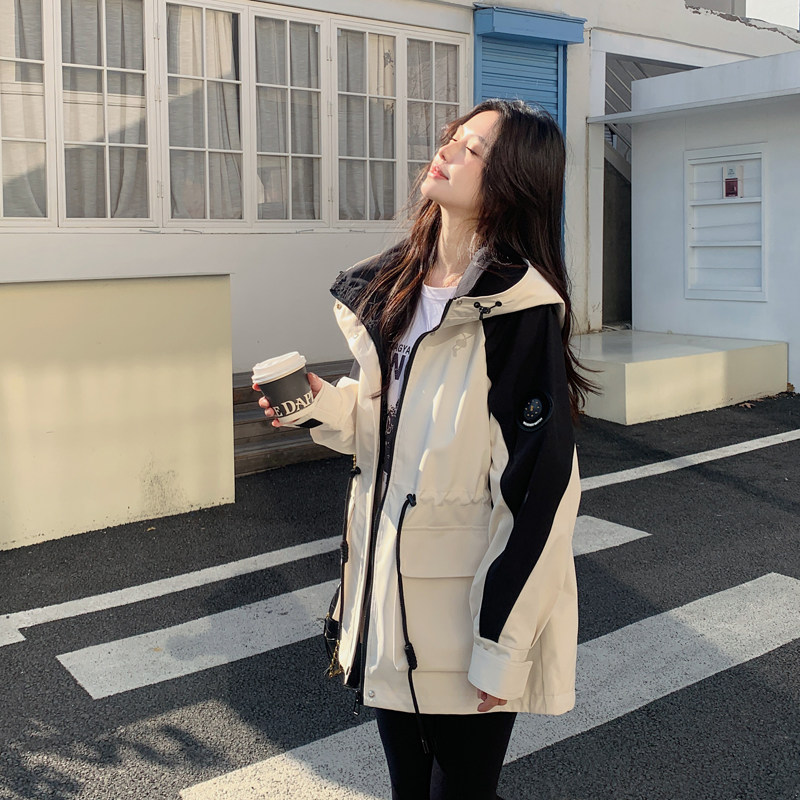 档口现货2025新款女装休闲女装撞色风衣外套女361-p140-k198,女装风衣,2C266