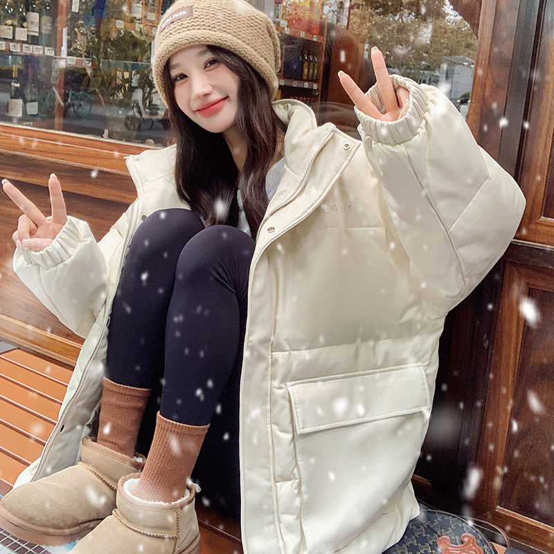 现货90绒2D078-8059-P300K450暗纹印字皮羽绒面包服羽绒图片