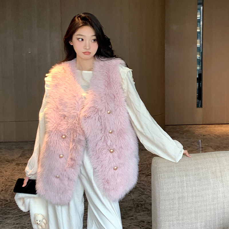 2024冬装新款亮丝皮毛一体仿狐狸毛环保毛严格不要低价售卖,女装皮草,2C091