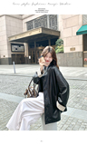 黑色韩版格子拼接翻袖皮衣外套女2025秋季新款中长款潮酷pu皮夹克，女装皮衣，2C291