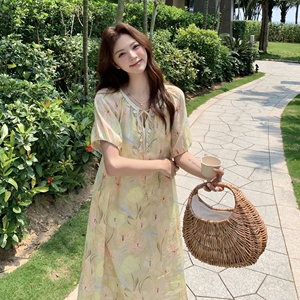 新款2025夏季法式印花连衣裙2553-P145-208图片