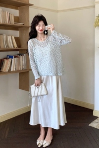 法式镂空罩衫吊带裙两件套女2026套装连衣裙2C227/6602/P155K248图片