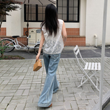 新款现货原创设计宽松型立体刺绣无袖小衫2C107-88003-P59-K99，女装背心吊带，2C107