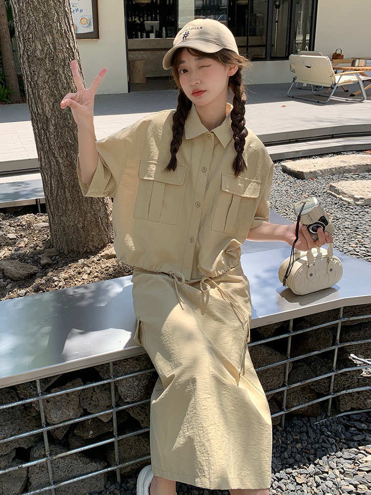 工装风休闲夏薄款套装工装风两件套w275-p125-k178,女装套装/套裙,2C298