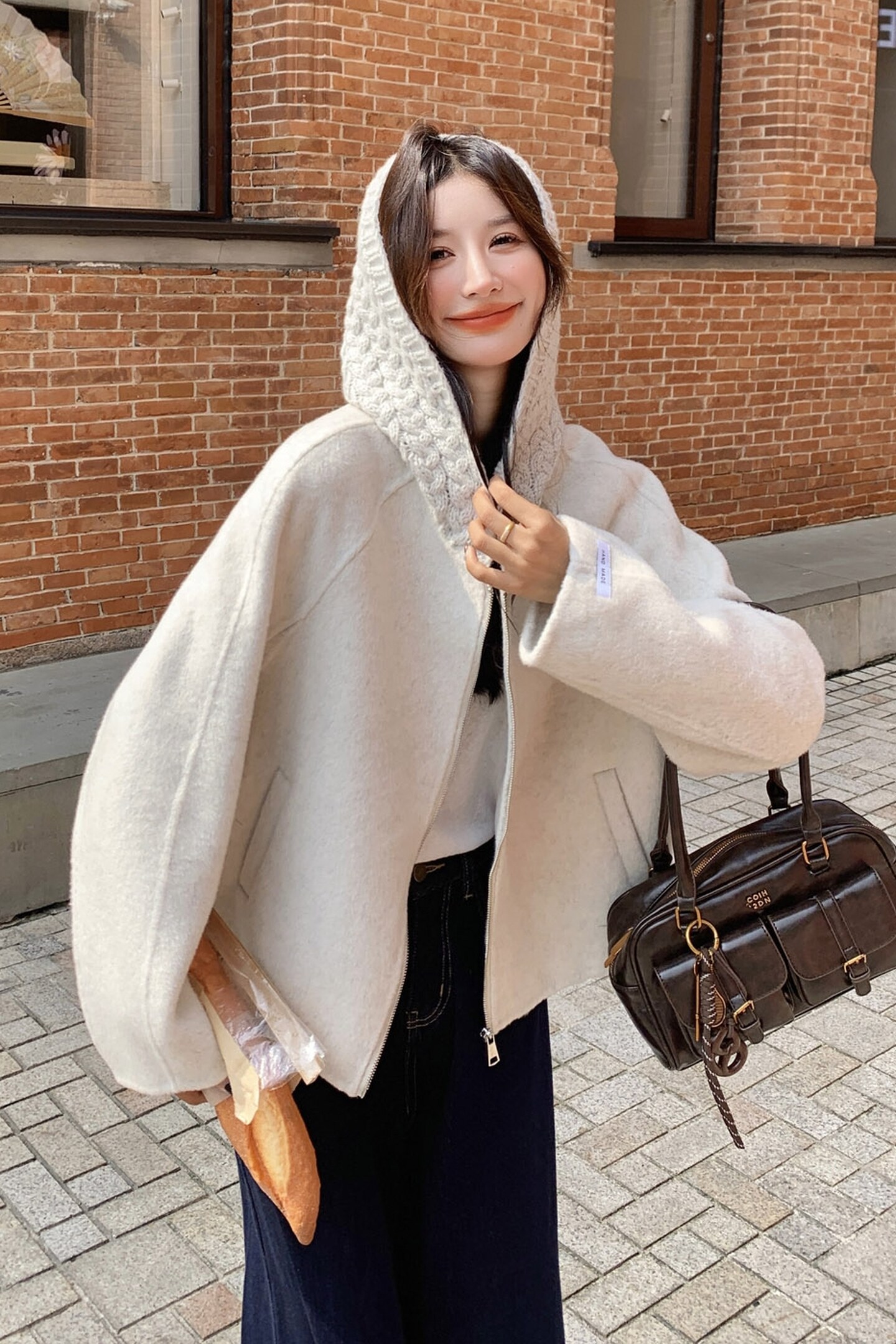 现货主推~冬季新款羊毛外套短款双面呢大衣2B237-6111-P220K298,女装毛呢外套,2B237