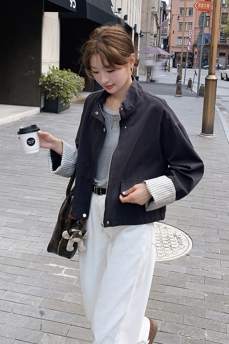 现货短款外套女春秋休闲工装风衣2C206-L21-P135-K188,女装短外套,2C206