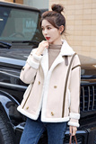 冬季宽松鹿皮绒羊羔毛外套女2022皮毛一体百搭立领机车服加绒加厚，女装棉衣/棉服，自然秀，女装棉衣/棉服，自然秀