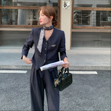 休闲气质西装阔腿裤套装女春秋又a又飒御姐盐系轻熟风超火两件套，女装套装/套裙，2C203