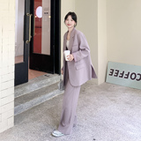 2D078-T1935-P195K278紫色西装+长裤套装，女装套装/套裙，2D078