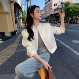 白色皮衣外套女2025新款春季高级修身短款小个子机车显瘦夹克，女装短外套，2C093