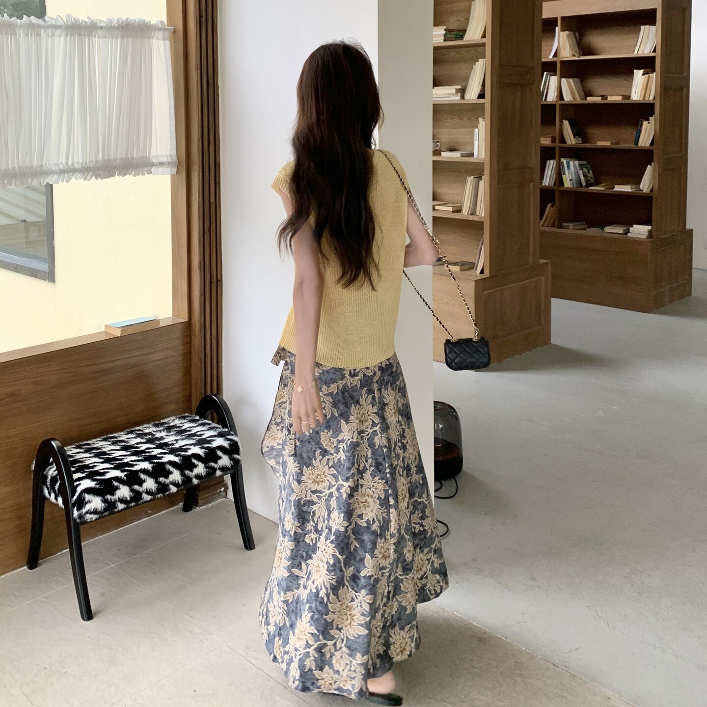 法式浪漫度假风针织衫碎花半身裙套装女两件套6258P145K208,女装套装/套裙,2C166