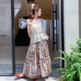 现货：夏装新款镂空钩花马甲背心半身裙两件套2C135-8875P145K208，女装套装/套裙，2C135