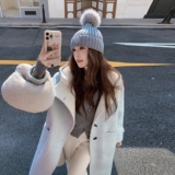 【现货】连帽撞色双面羊绒大衣D253P265K388，女装毛呢外套，2D008