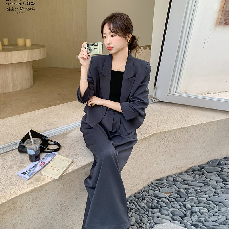 【大量现货】短款小西装阔腿裤两件套装女508-P150-K218,女装套装/套裙,2C126