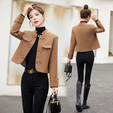 高品质！毛呢外套女短款2025年冬季新款新中式盘扣设计感上衣，女装毛呢外套，吾爱衣，女装毛呢外套，吾爱衣