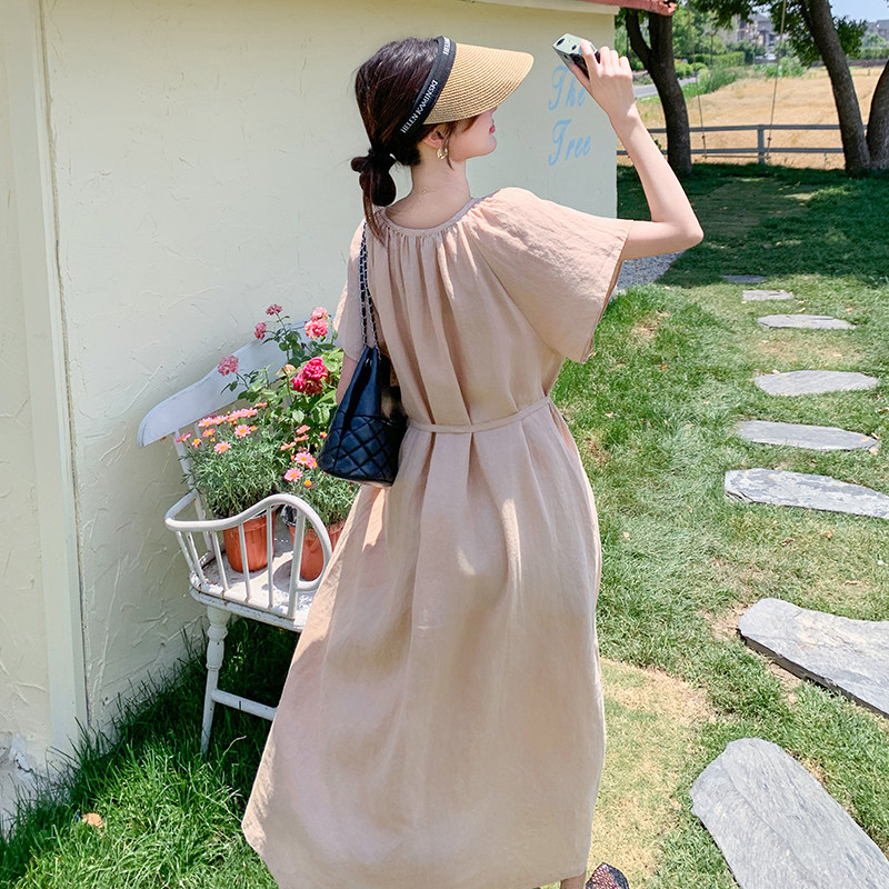 夏季韩版泡泡袖皱褶设计连衣裙5091P135K208,女装连衣裙,2C166