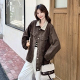 美拉德韩版翻领牛仔外套女2025秋季新款可盐可甜复古休闲夹克上衣，女装短外套，2C299