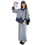 现货时尚假两件卫衣套装2C323-8815-175-238，女装套装/套裙，2C323