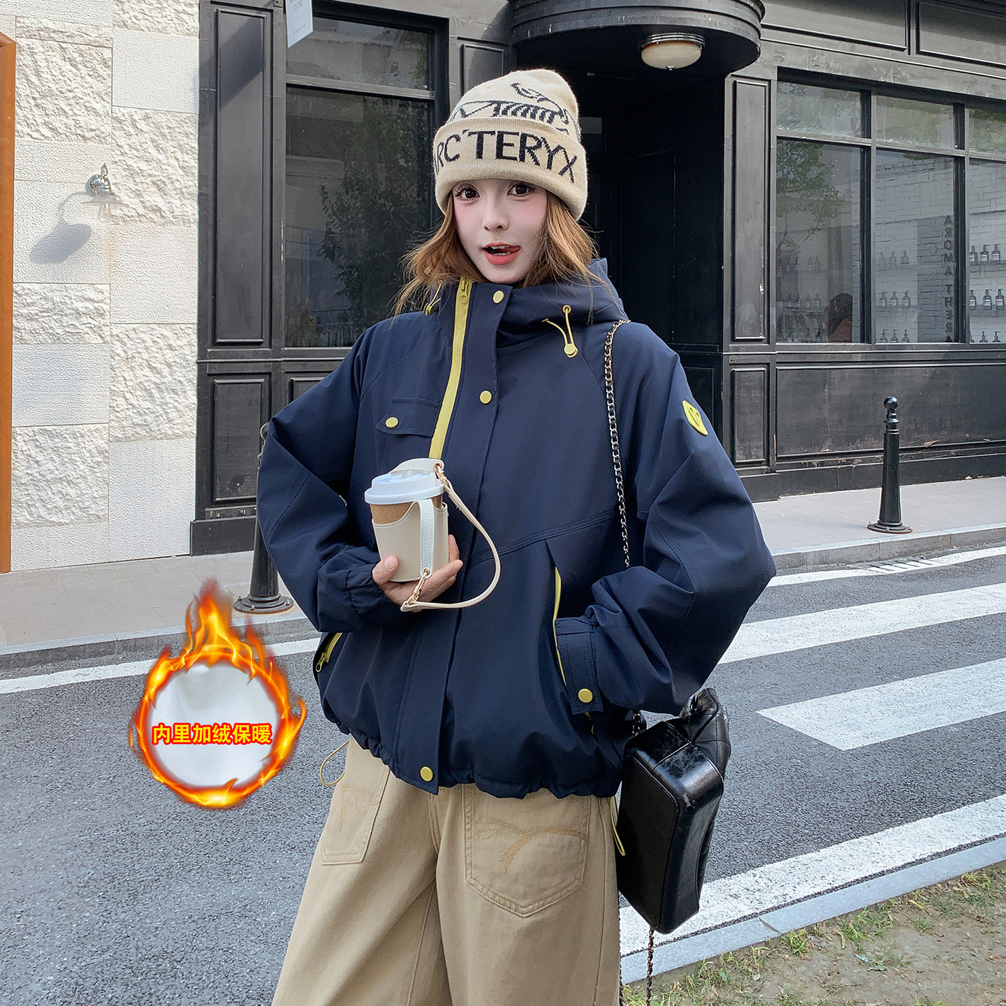 现货！现货！2025冬季新款连帽加绒加厚棉衣棉服女,女装棉衣/棉服,2C306