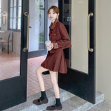 红小香风毛呢套装裙女春秋高级感大方得体小个子时髦洋气，女装套装/套裙，2C166