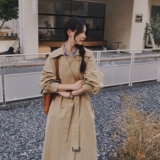 2025早春【现货】卡其藏青金扣泡泡袖风衣6626P155K218，女装风衣，2C137