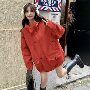 新款 2025年冬季红色戴帽派克服加棉2c098-8958p235k328图片