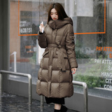 时尚潮流2025年冬季白鸭绒长款连帽女式显瘦减龄保暖羽绒服，女装羽绒服，丽莎妳雅