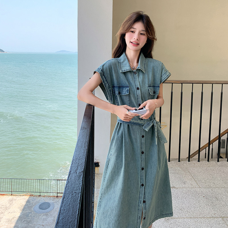 牛仔连衣裙女2025夏季高级感气质宽松显瘦韩系休闲直筒衬衫长裙子图片