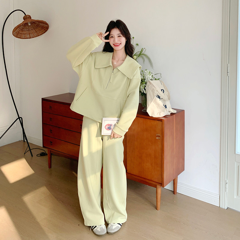 【档口现货】黄色娃娃领休闲运动卫衣套装女518-P175-K258,女装套装/套裙,2C126
