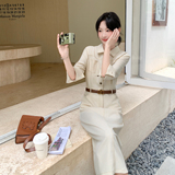 【档口现货】气质通勤衬衫领长袖连衣裙秋季新款5100-P145-K218，女装连衣裙，2C126
