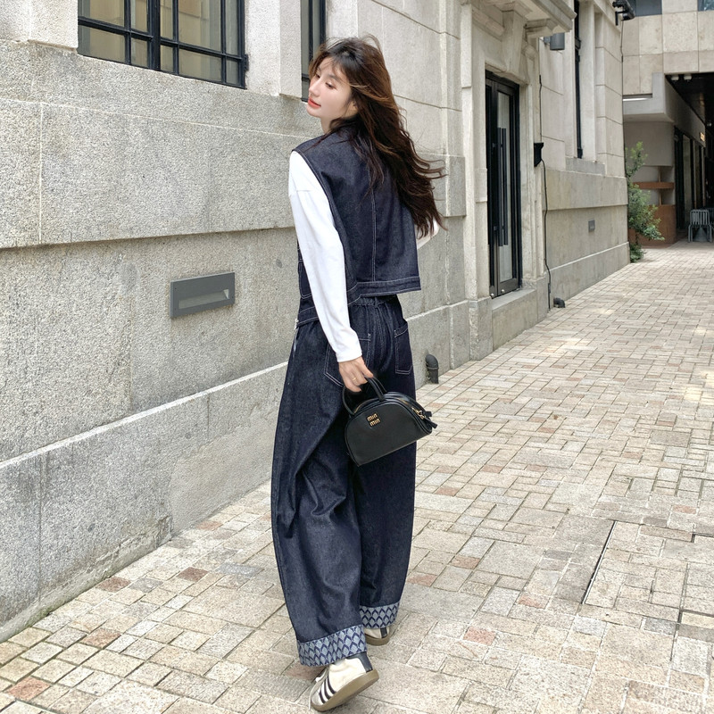 甜酷气质工装马甲套装裙女一整套穿搭2025秋新款高腰半身裙两件套,女装套装/套裙,2C215
