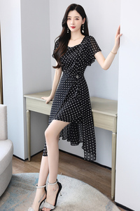 韩版连衣裙女2025夏季新款气质百搭收腰显瘦中长款两件套连衣裙图片