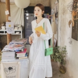 【2025秋现货】初恋感白色蕾丝大摆长袖连衣裙6621-P135-K188，女装连衣裙，2C137