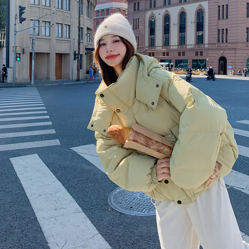 90白鸭绒设计感羽绒服女冬季外套短款小个子学生加厚连帽韩版宽松,女装羽绒服,2C196